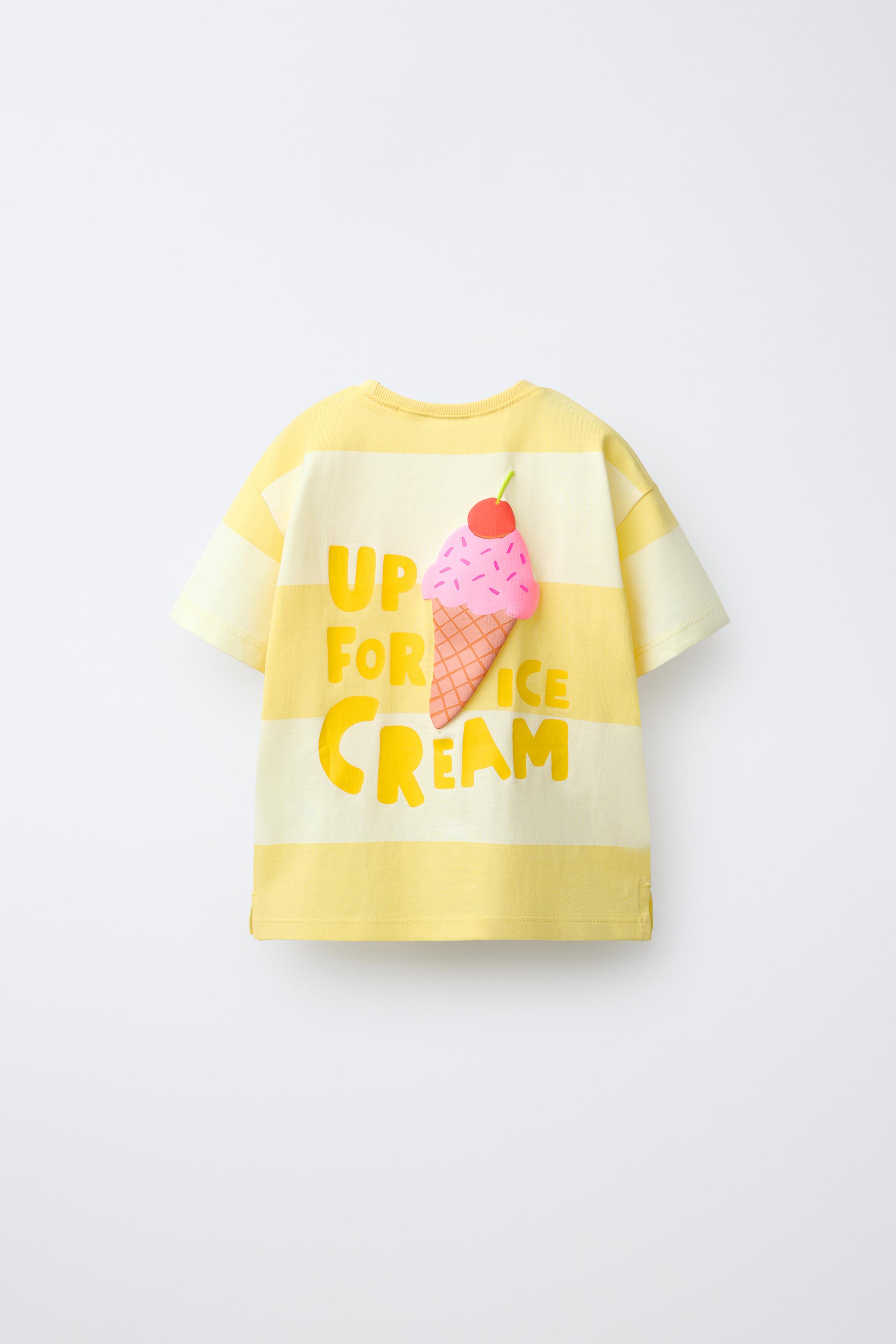T-SHIRT À RAYURES ET IMPRIMÉ FRUITS EN RELIEF